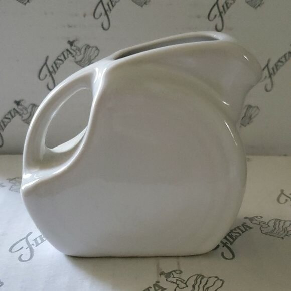 Fiestaware Fiesta Pitcher Mini Disk White CERAMIC CONTAINER - Picture 3 of 14